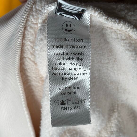 Drew House Cream Smiley Face Mascot Hoodie Size M - Picture 8 of 8